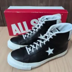 US7.5】ワンスター 黒×白 ハイカット レザー ALL STAR - メルカリ