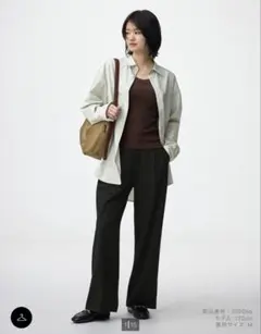 GU タックワイドパンツ　S ブラック