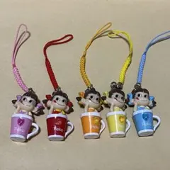 ペコちゃんストラップ カップインペコちゃん　5種コンプ セブンイレブン 非売品のサムネイル