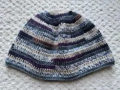 ビーニー　クラッシャーハット　ハンドメイド　ニット帽　クロシェハット