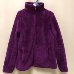 野*♪様 ユニクロ パープル ハイネック フリースジャケット XL