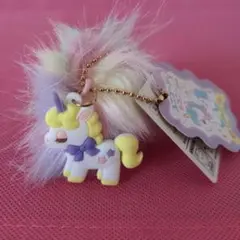 ユニコーンのコニー パステルファーキーホルダー イエロー ゆめかわswimmer