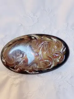 ヴィンテージ　七宝焼き　ブローチ　楕円