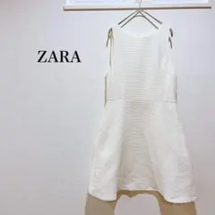 ザラ ノースリーブワンピース ホワイト コットン Lサイズ シンプル 無地