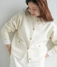 IENA ダブルフェイスニットカーディガン