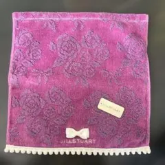 JILL STUART パープル花柄タオルハンカチ