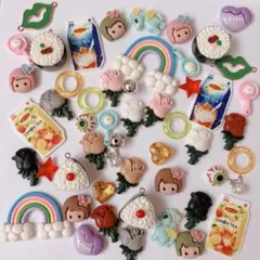 デコパーツ 50個セット（25ペア）ランダム まとめ売り ハンドメイド