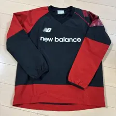 new balance 長袖 Vネック ピステ 黒/赤 150