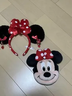 ミニーマウス カチューシャとポーチセット
