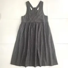 ICHIAntiquitesデニムカシュクールエプロンワンピース エプロンドレス