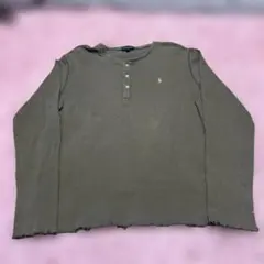 Ralph Lauren 短丈 ヘンリーネック ロンT レイヤード Y2K