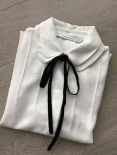 【美品】ZARA ブラウス　リボンタイ　丸襟