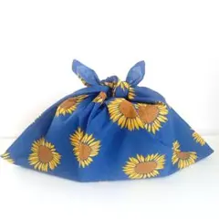 あずま袋◆手拭い◆エコバック◆コンビニバック◆ハンドメイド【ひまわり・青】