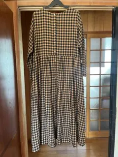 オーブ　チェック柄長袖ワンピース　3way