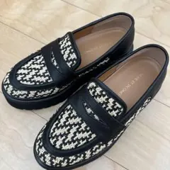 MODE ET JACOMO ローファー 厚底 千鳥格子　快適ほぼ新品のサムネイル