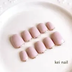 〔27〕 現品 or オーダー　ネイルチップ　シンプル　オフィスネイル　ピンク