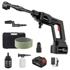 高圧洗浄機 コードレス 充電式 大容量バッテリー 強力 家庭用 初心者向け