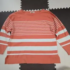 I.T.S. international ボーダー　春ニット　オレンジ　美品