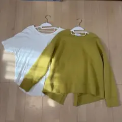 AZUL by moussy トップス 2点セット 白 半袖 マスタード 長袖