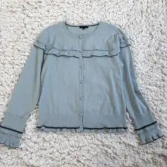 TO BE CHIC フリル カーディガン 羽織り グリーン L