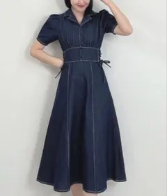 herlipto Denim Shirt Belted Dress M - メルカリ