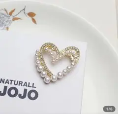 ハート型パールブローチ