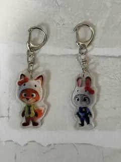 【訳あり】ズートピア×ハローキティ キーホルダー　２個セット