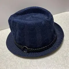 【極美品】NICOLE CLUB FOR MENニコル中折れハットネイビーニット