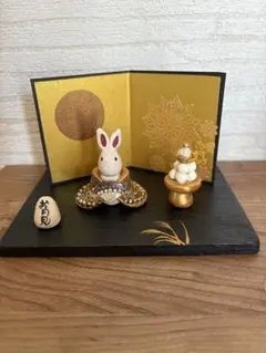 手作り　オーブン陶土　お月見　うさぎ