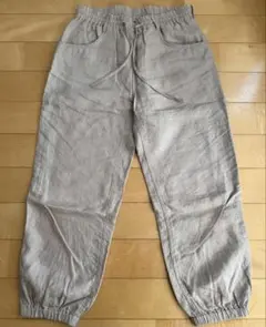 ZARA ベージュ リネンジョガーパンツ　Sサイズ
