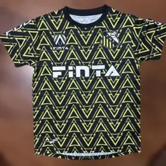 FINTA サッカーシャツ 黒/黄 幾何学模様