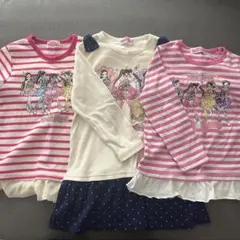 長袖カットソー 3枚セット ピンク白ネイビー まとめ売り 120cn チュニック