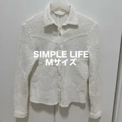 SIMPLE LIFE シャーリングブラウス レース ホワイト Mサイズのサムネイル
