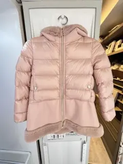 Herno ピンクダウンコート 130 120 女の子　超美品　レザー　ヘルノ