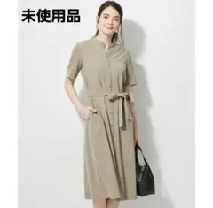23区 ドライツイルストレッチワンピース ロング 美品 36 カーキ 定番