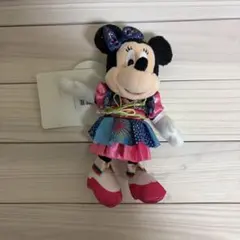 タグ付き　ミニー　ディズニー夏祭り2018 ぬいぐるみバッジ　ぬいば