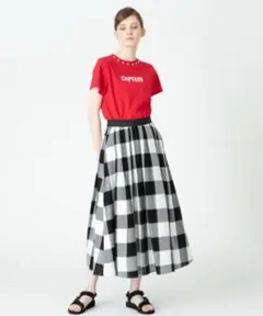 2025年最新】Loulou Willoughby 柄：チェック フレアスカートの人気