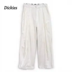 ★ディッキーズ ワイドパンツ 【M】 白パンツ コットン タック入り 定番 人気