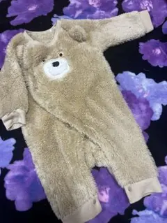 くまさん ボア ロンパース 60-70cm
