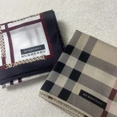 未使用品　バーバリー　大判ハンカチノバチェック　メガ　チェーン　2枚のサムネイル
