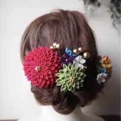 つまみ細工髪飾りヘッドパーツ成人式振袖卒業式結婚式和装婚礼ウェディング前撮り写真