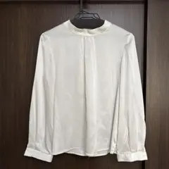 く*け様 アイボリー シルク風 長袖シャツ