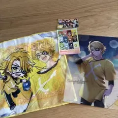 カラフルピーチ　一番くじ　たっつん　ハンドタオル クリアポスター シール2種