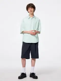 GUバミューダショーツ XL NAVY ストライプ
