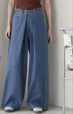 forksy. センタータック ワイドデニムパンツ M