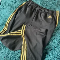 90s adidas ジャージ トラックパンツ ブラックゴールド 三本ライン