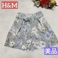 美品 H&M 花柄 ハイウエストショートパンツ フラワー リボン 可愛いのサムネイル
