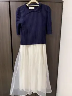 【お値下げ3400→3000】リブニットドッキングワンピース　mila owen