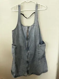 W closet ダブクロ　デニムサロペット 2ポケット付き　ワンピース　ジップのサムネイル