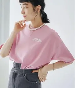 DOUX ARCIVES スウェットカットソー　半袖tシャツ ピンク